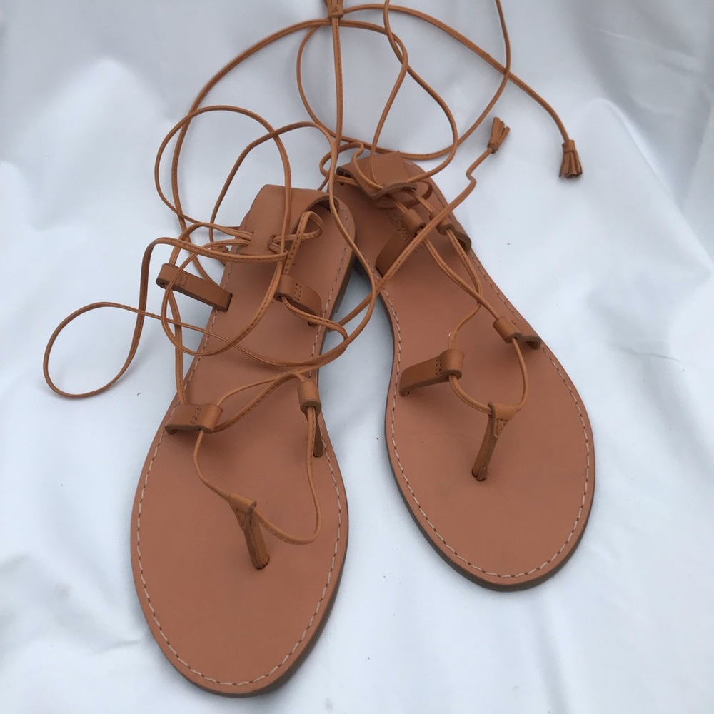 Tan Leather Madewell Boardwalk Gladiator Sandals